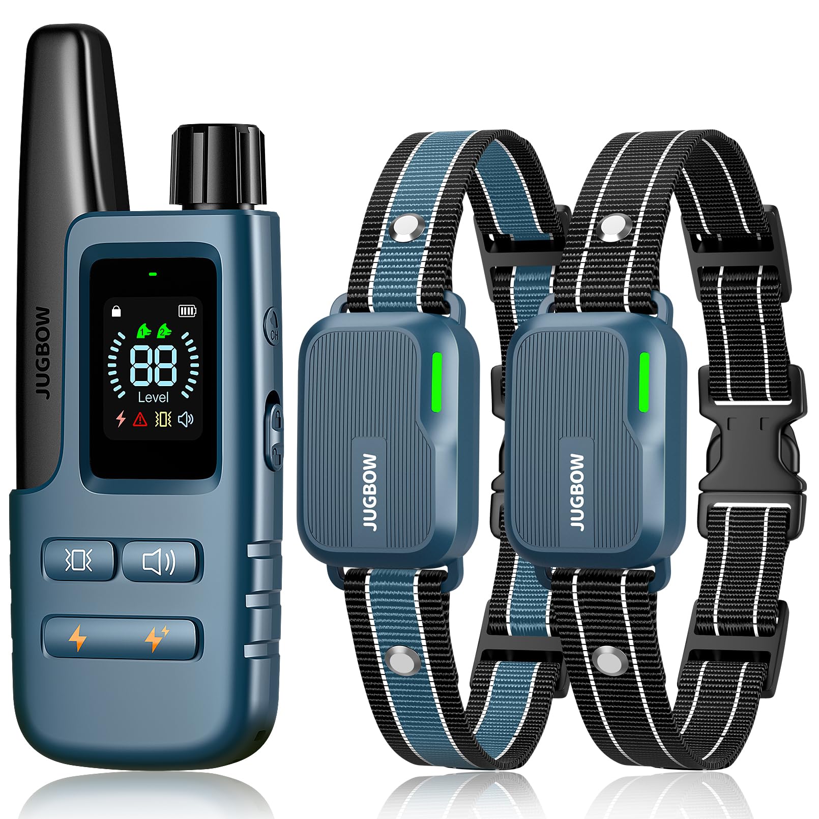 Jugbow Dog Shock Collar 2 Dogs (10-120Lbs) - 4200FT Dog Training Collar with Remote IPX7 Waterproof Electric Collar with 4 Training Modes, Rechargeabl