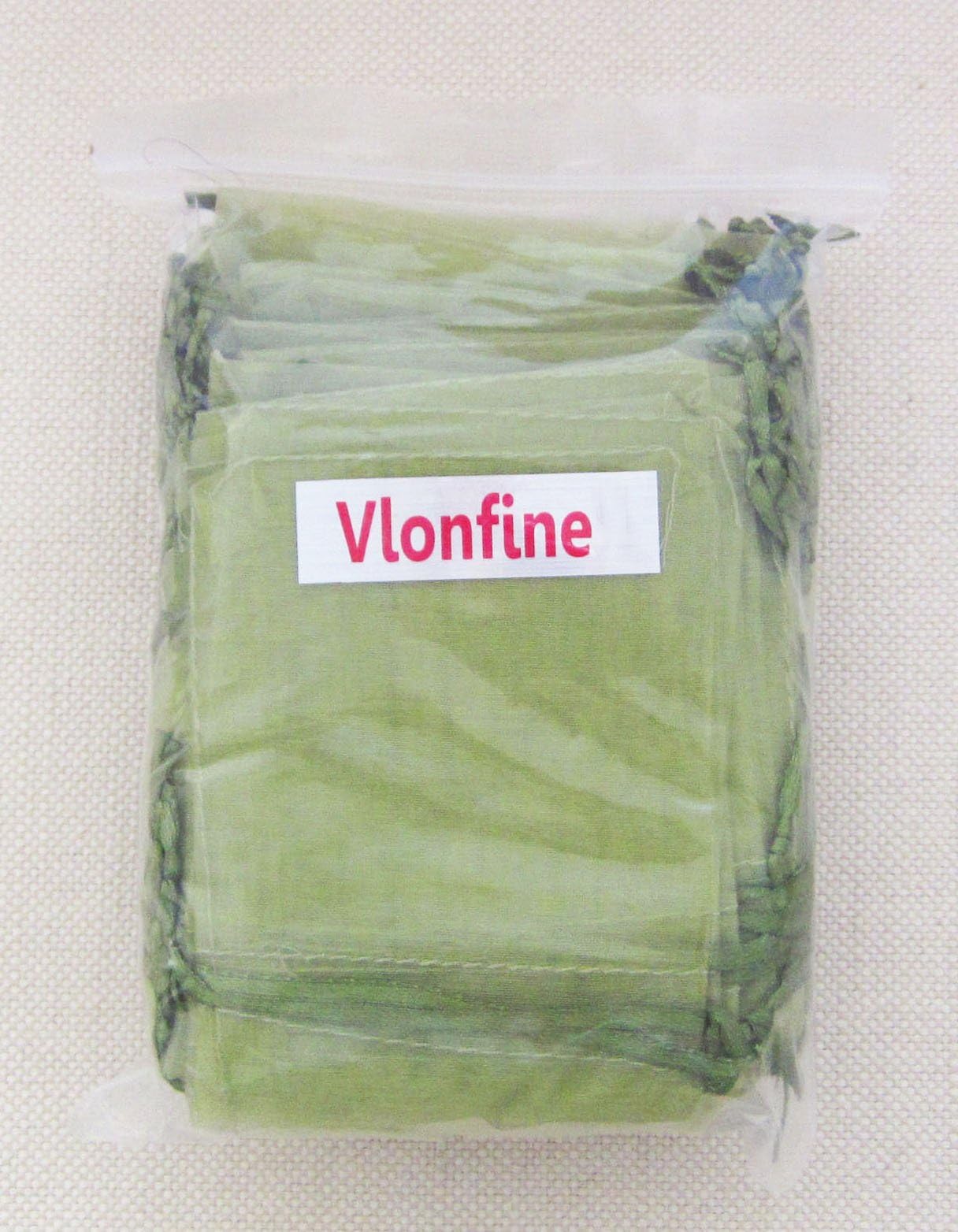 vlonfine® 50 Pcs Organza Drawstring Pouches Gift Bags 2.7x3.5Inches(7x9cm) (Sheer Green)
