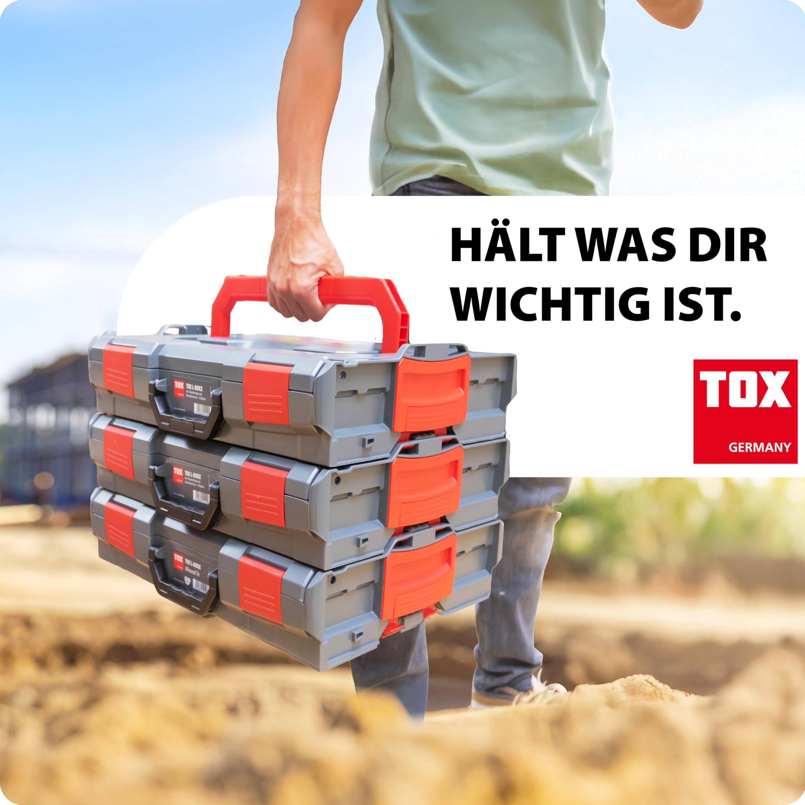 Set di assortimento TOX L-BOXX, impilabile e cliccabile con il sistema L-BOXX, inserto per minuteria a 8 scomparti, per la conservazione di tasselli e viti, set da 2, 094909150