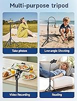 Vista 5 de Soporte de trípode para teléfono, trípode de teléfono celular de 85 pulgadas de alto para iPhone con control remoto de cuello de cisne, soporte