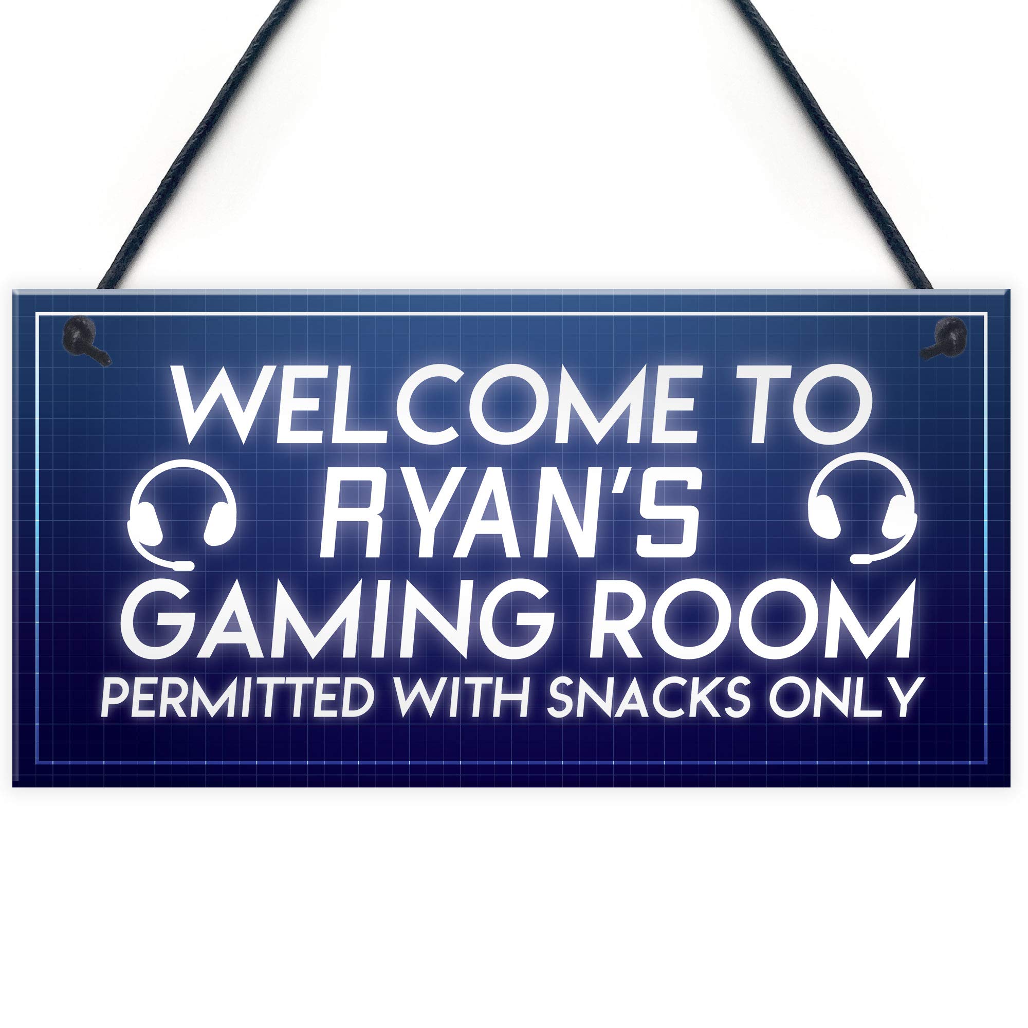 Red Ocean PERSONALISED Novelty Gaming Room Sign Gift For Boys Bedroom Son Brother Gift For Him