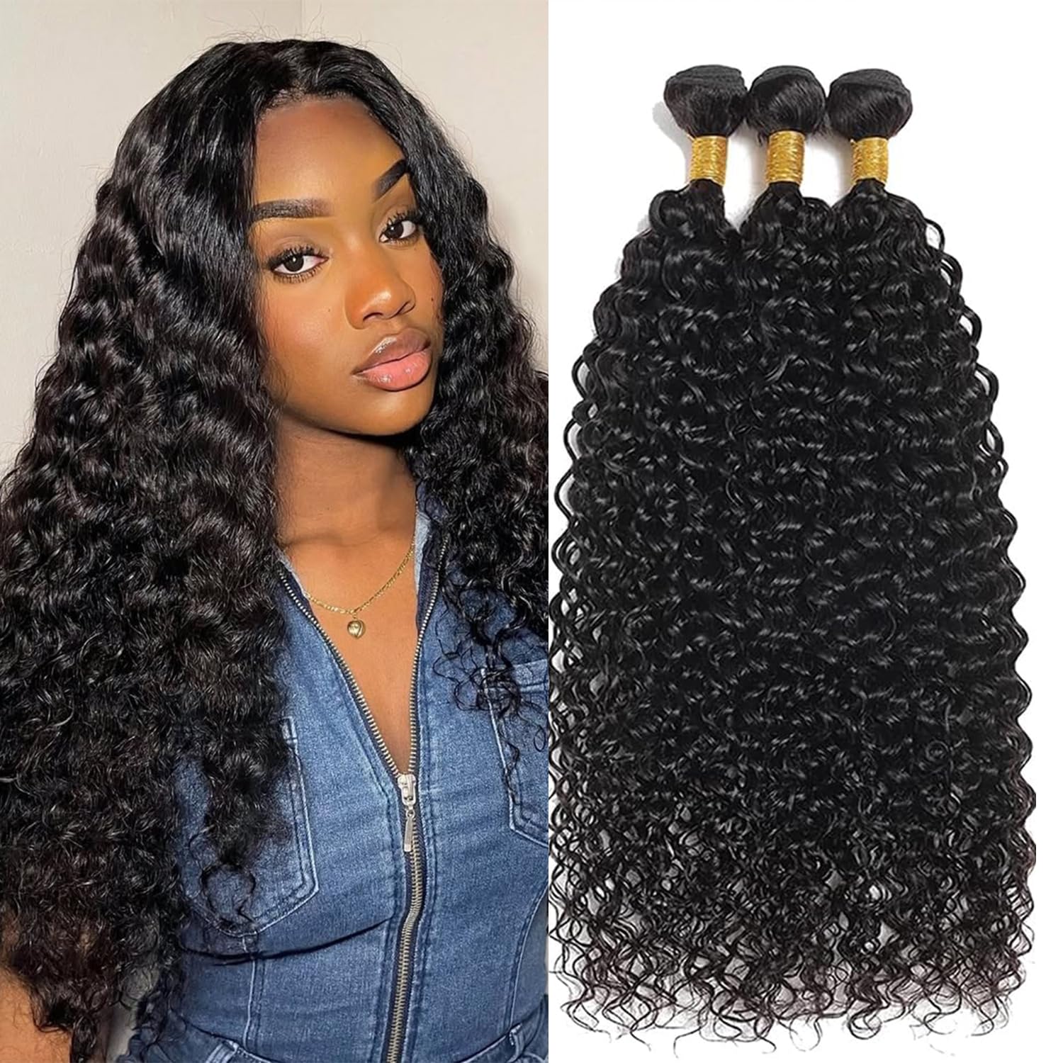 12A Brazilian Deep Wave Human Hair Bundles 16 18 20Inch 100% Unprocessed Brazilian Virgin Human Hair Weave 3Bundles Deep Wave Curly Hair Extensions