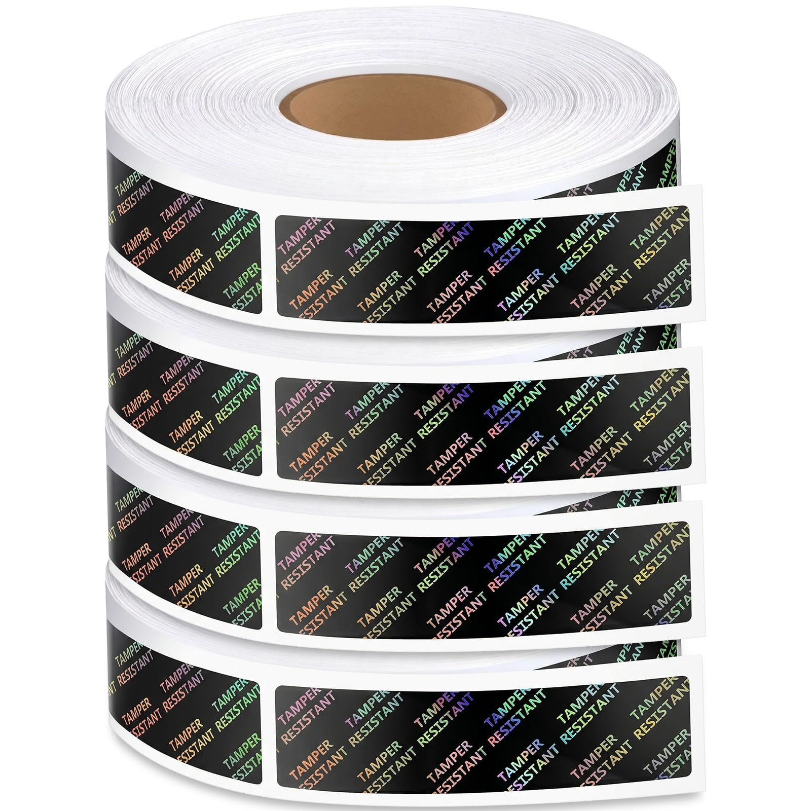 4 rotoli di etichette adesive per manomissione etichette metalliche resistenti etichette adesive adesive 1,9 x 8,9 cm etichette olografiche per alimenti per contenitori scatole barattoli spedizione