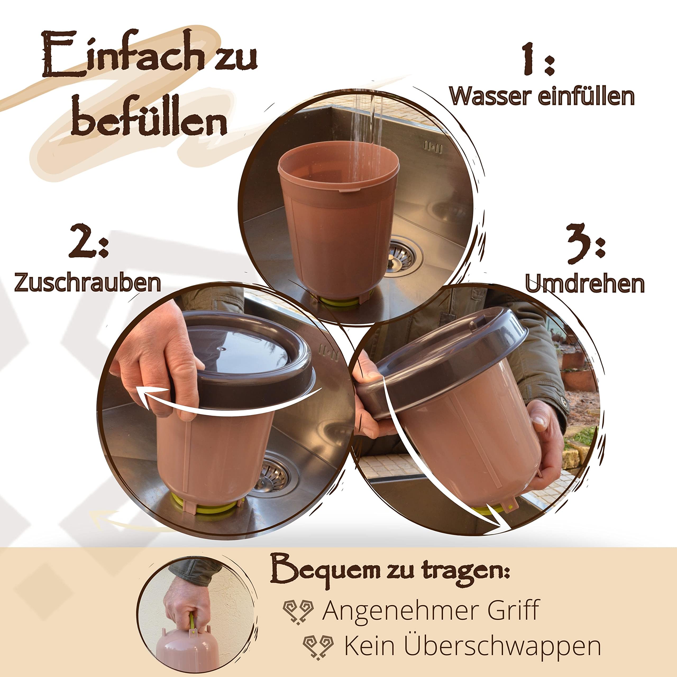 Beheizte Hühnertränke 3L – Winterfest, Verdickter Kunststoff, Abnehmbar, Mit Standfuß & Griff – Für Gefrierfreies Wasser Im Stall
