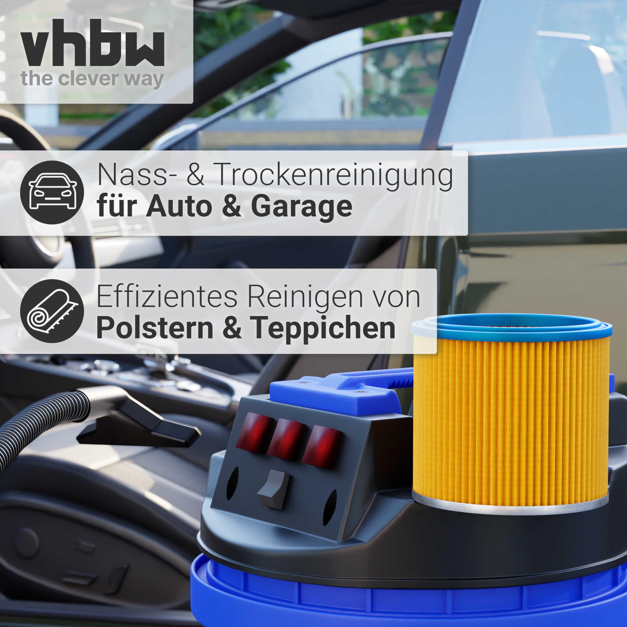 Vhbw Lot De 2x Filtres à Cartouche Compatible Avec Thomas Studio 1030 Aspirateur Filtre Plisse Papier Plastique 88702707