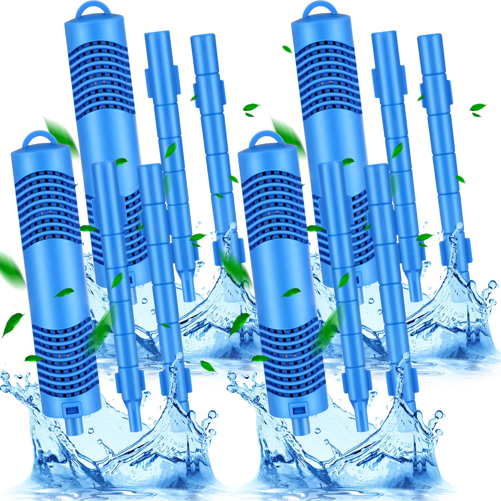 Qualirey 4 Pack Spa in Filter Mineral Sticks Parts Cartridge Sticks Hot Tub Sanitizer Stick Spa Hot Tub Mineral Stick for Hot Tub Spa Swimming Pool Fish Pond Filter Cartridge, Last for 4 Months, Blue