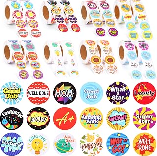 8000Pcs Reward Stickers,16 Rolls Animal Motivational Stickers,0.98inch | For Kids Classroom Teacher School,Fun Designs for Behavior Homework Reading,Party Favors Home Office Use
