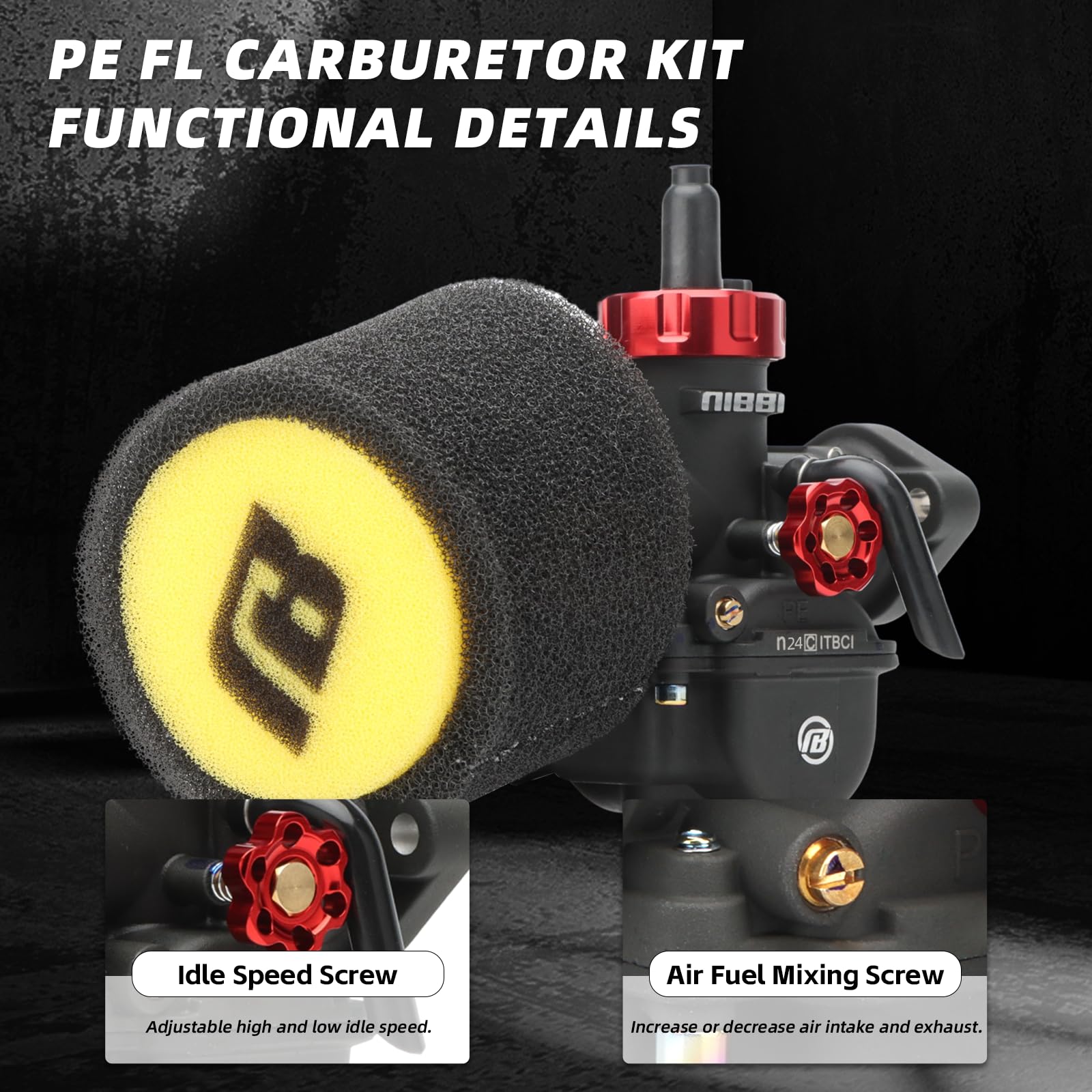 Snapklik.com : NIBBI PE24 Carburetor Kit, 24mm Carburetor Kit