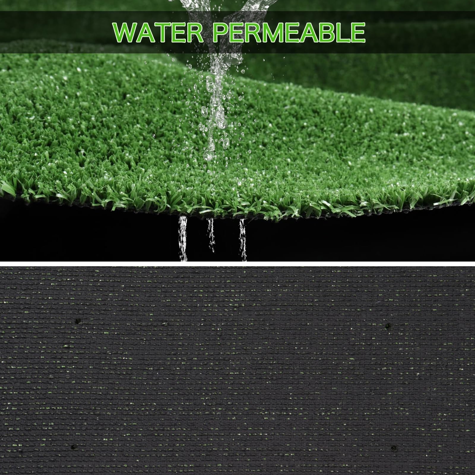 AYOHA Gazon artificiel naturel avec trous de drainage, tapis de gazon synthétique de 10 mm pour terrasse, jardin, pelouse, paysage, balcon, tailles personnalisées disponibles
