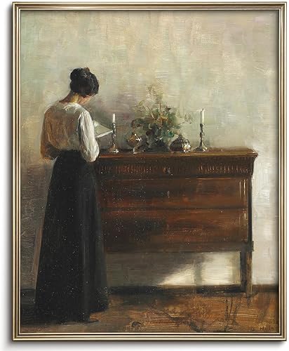 Miniatura 28 de Vodefoad Arte de pared vintage para árbol de Navidad, retro, neutro, antiguo, árbol de Navidad, pintura vintage de árbol de Navidad, impresión Árbol