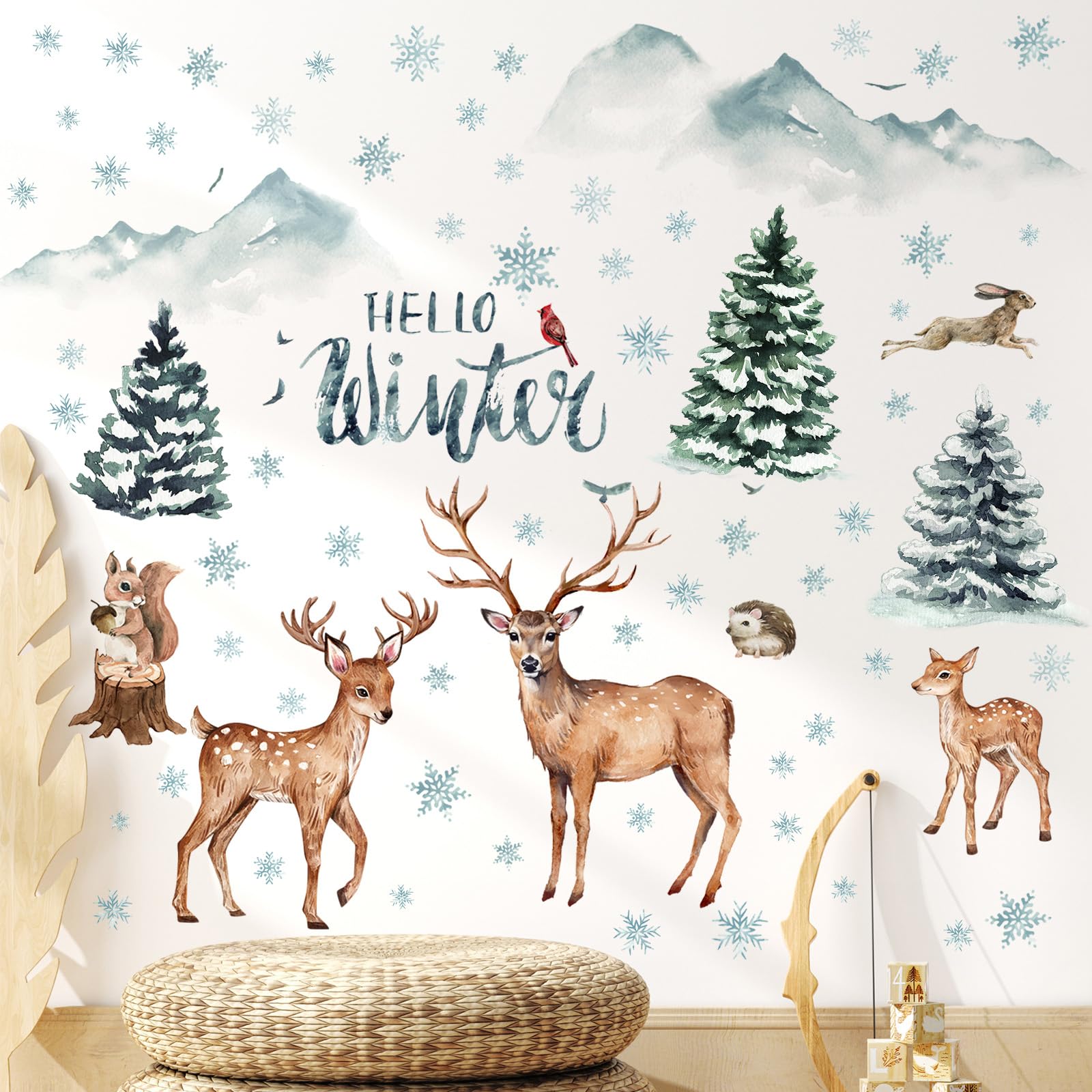 Kajaia Christmas Gingerbread Man Wall Decals - 4 Pack Peel & Stick Wall Stickers, 11.8x11.8 Inch, For Kids Room Decor
