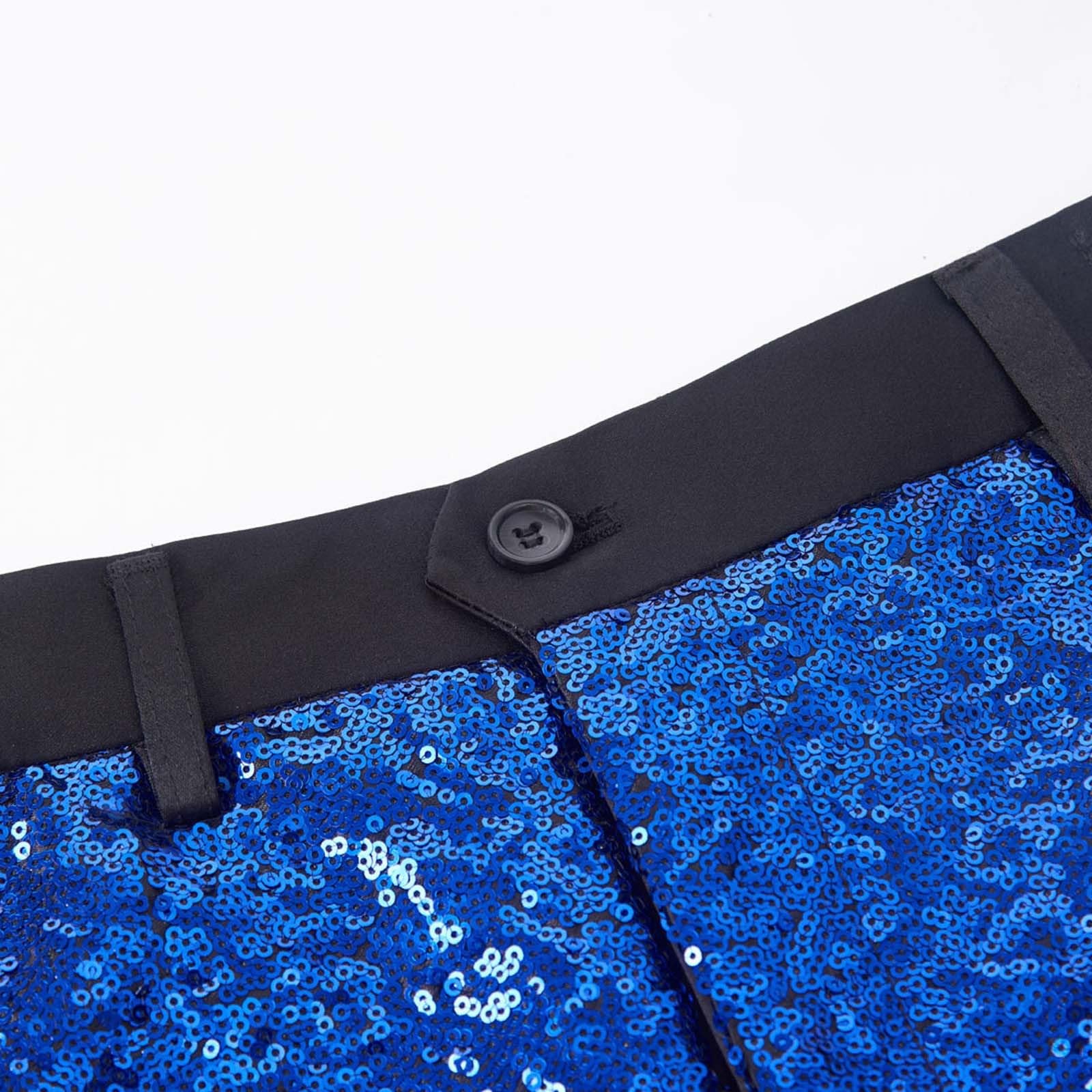 Generisch Pantalones de festival de moda para hombre, con lentejuelas degradadas, para actuaciones escénicas, ocasiones especiales, corte entallado