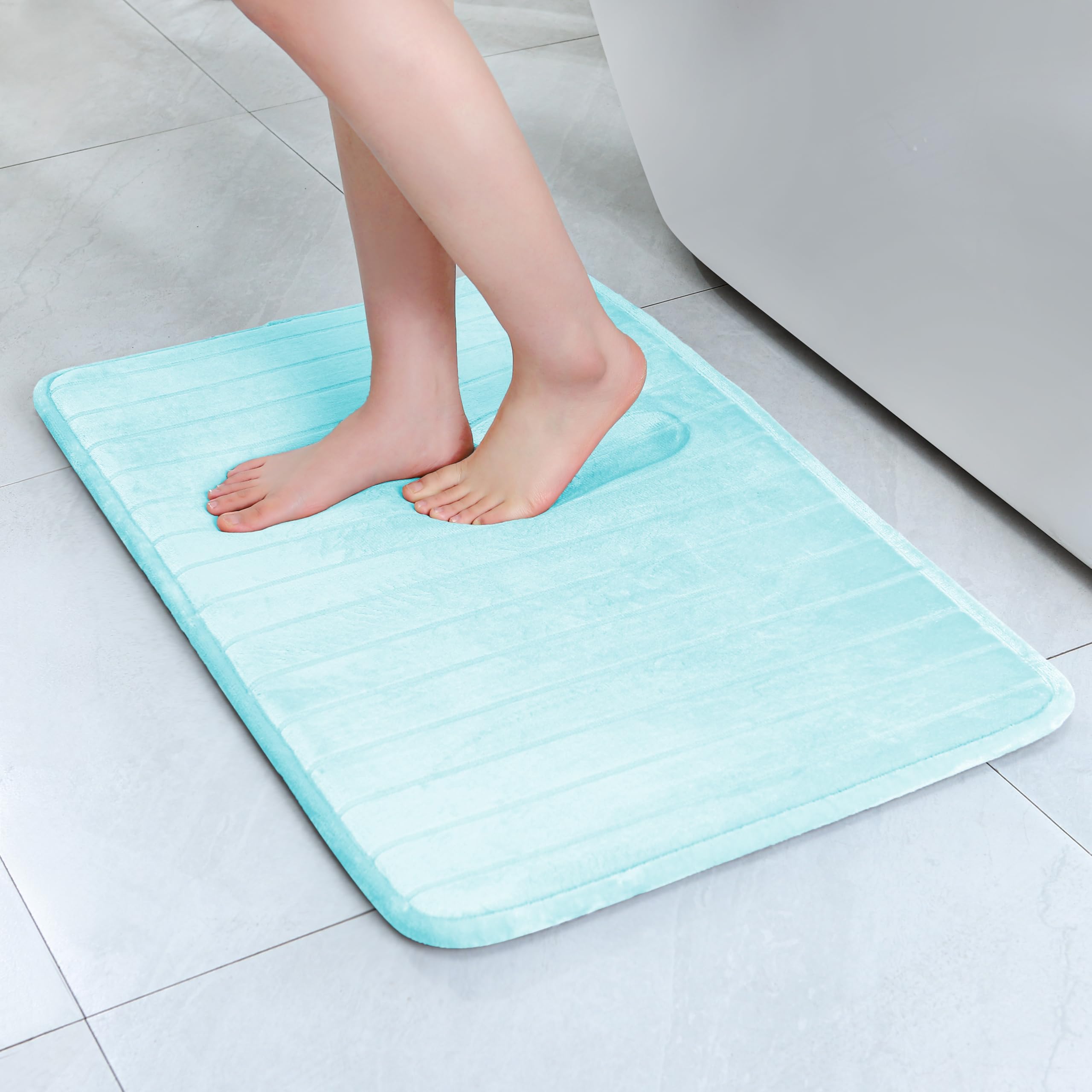 SWEMSTAR Bathroom Rugs Thick Memory Foam Bath Mat - Non-Slip, Quick Dry, Absorbent Washable Floor Microfiber Mat for Shower, Tub, Home Decor