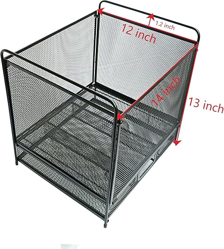 Miniatura 8 de Mknana Organizador de archivos colgante de escritorio de malla con cajón, suministros de oficina y organizador de archivos para el hogar, tamaño