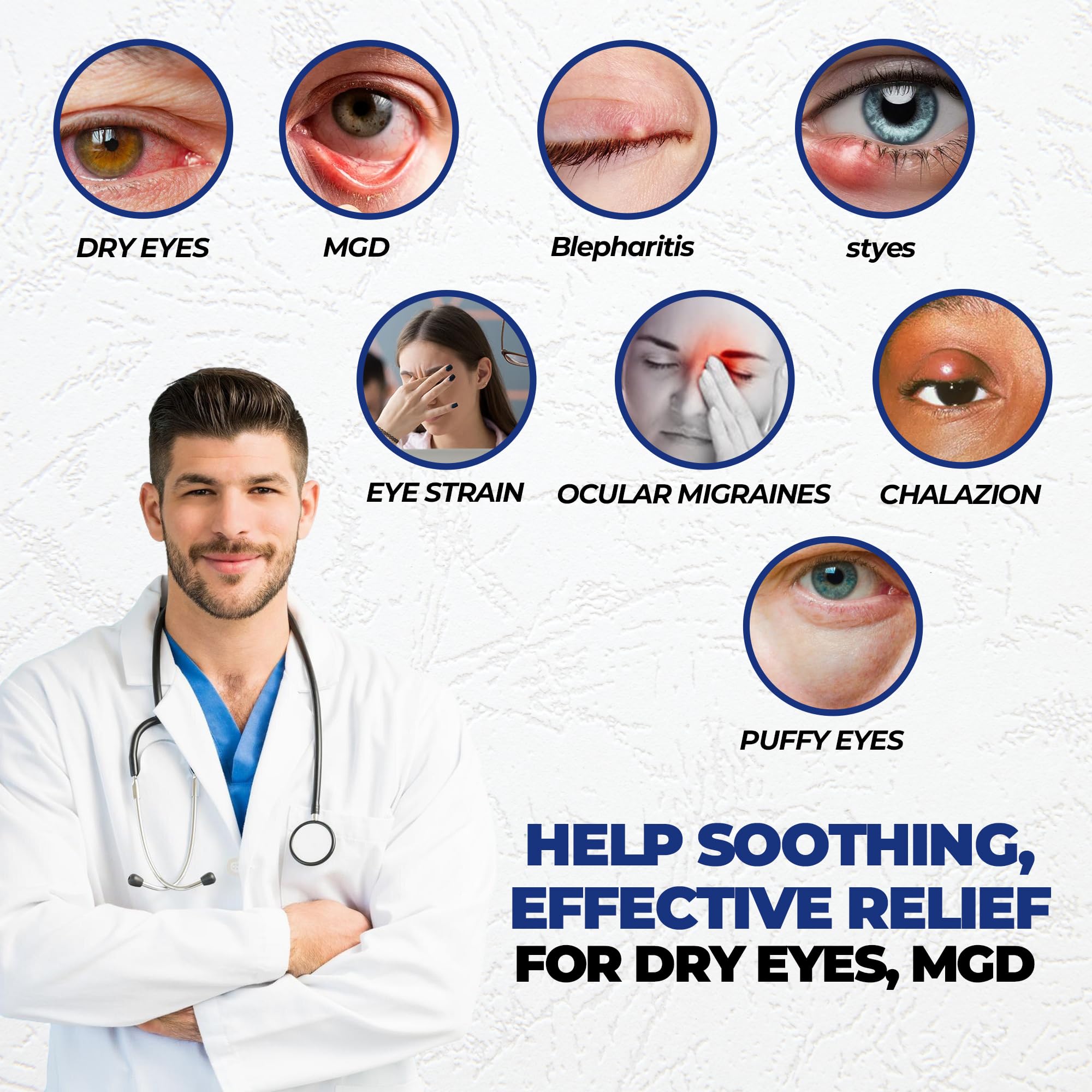 Unclog - Maschera professionale per occhi con impacco rinfrescante, ponderata con quarzo rosa, terapia calda e di bellezza per sbloccare le ghiandole, allevia la sindrome dell'occhio secco,