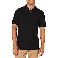 Amazon Essentials Polo in piqué di Cotone Slim Uomo, Nero