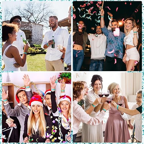 Vista 100 de Teling Paquete de 500 pulseras de plástico VIP para fiestas para eventos, pulseras personalizadas VIP, pulseras de plástico a prueba de desgarros