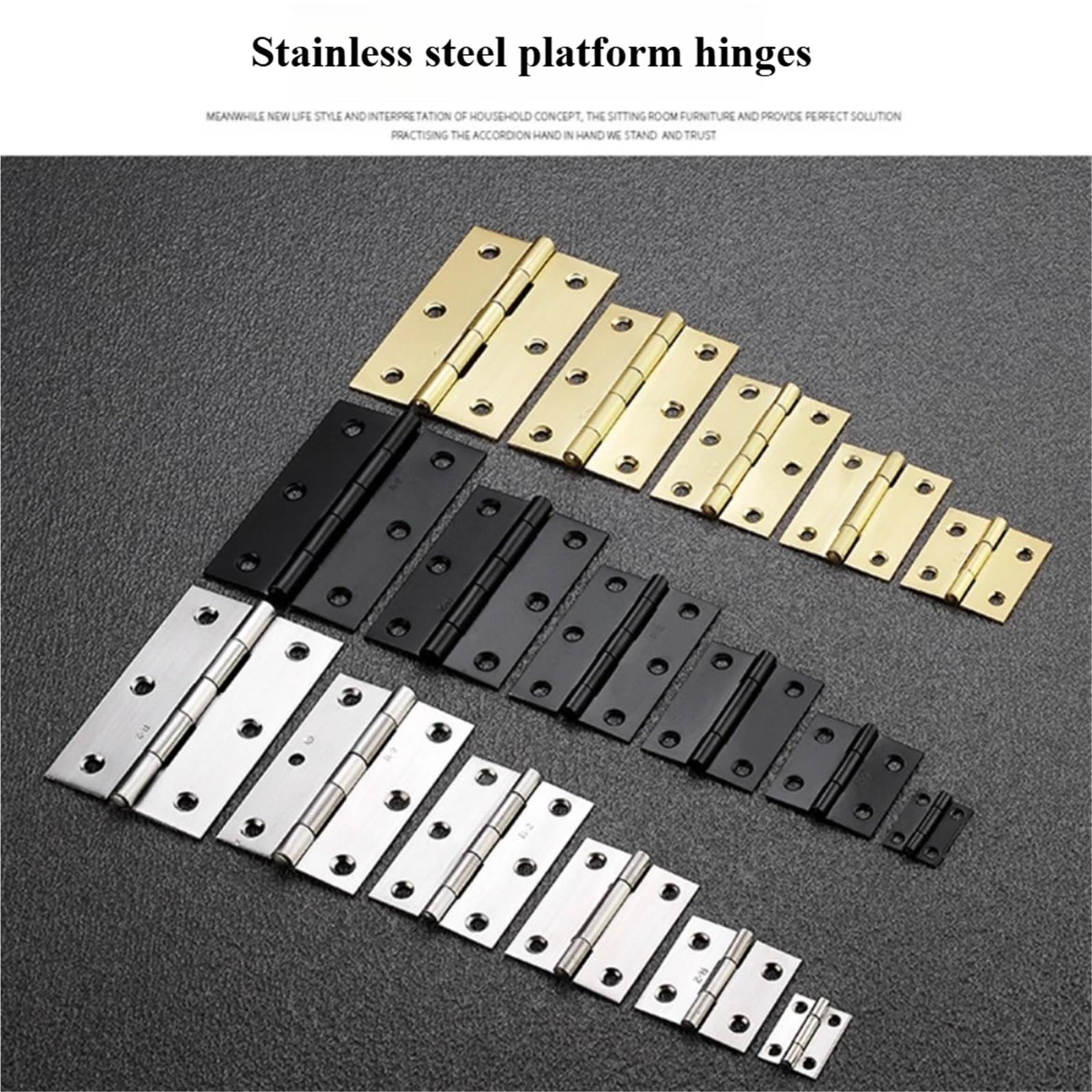 Bisagras de plataforma de acero inoxidable de 1 a 4 pulgadas, bisagra pequeña, 2 piezas(Black,2 inch)
