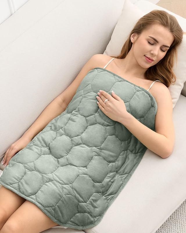 Small Weighted Lap Blanket 7lbs for Adults Teens 24"x29", Cozy | Soft Crystal Velvet Weighted Blanket Pad, Washable Portable Mini Travel Blankets for Relaxation All Season Used, Sage Green