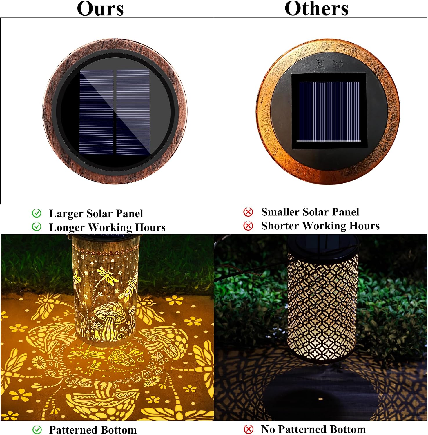 Toodour Solar Lantern Outdoor, Garden Gifts for Mom Grandma Women Hanging Solar Outdoor Lights Waterproof, Hollow Out Retro Metal Dragonfly Lights for Patio, Balcony, Walkway, Yard Decorations