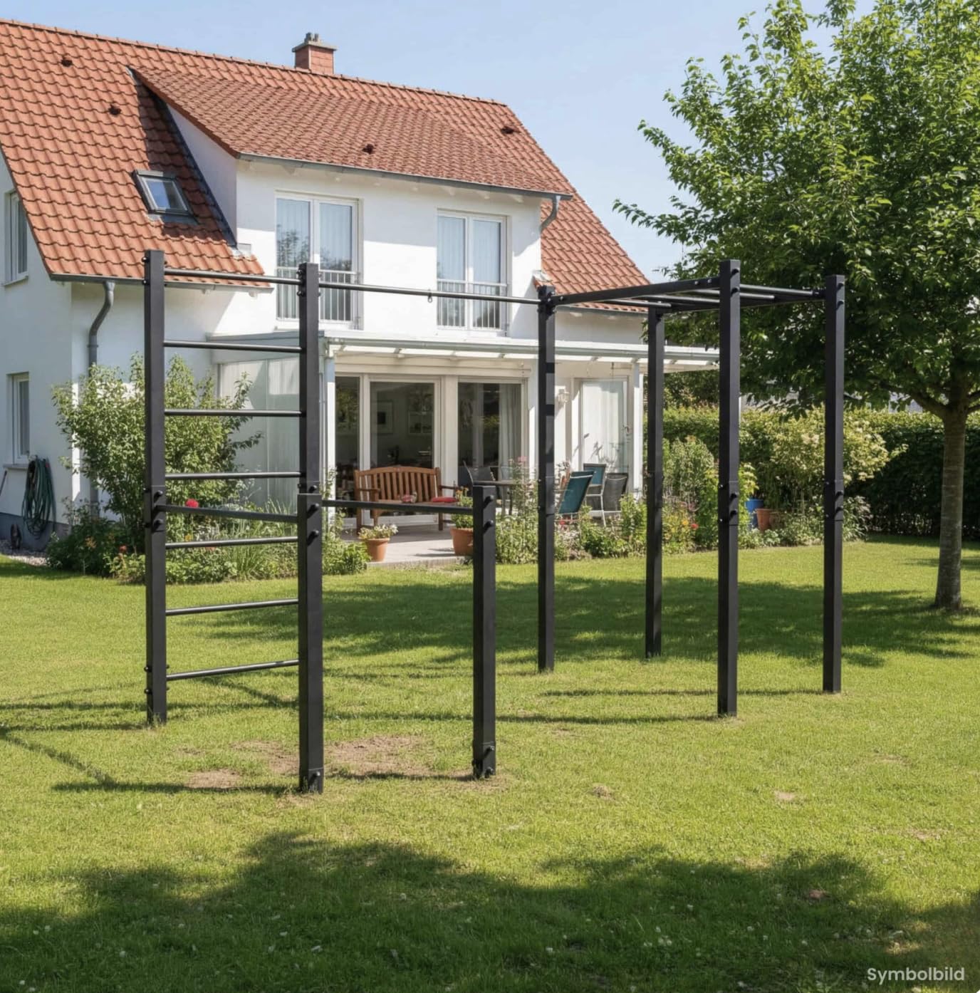 K-Sport: Calesthenics Outdoor Station I barra per trazioni stazionarie da esterni + stazione Dip fino a 175 kg di carico I resistente alle intemperie, Made in EU