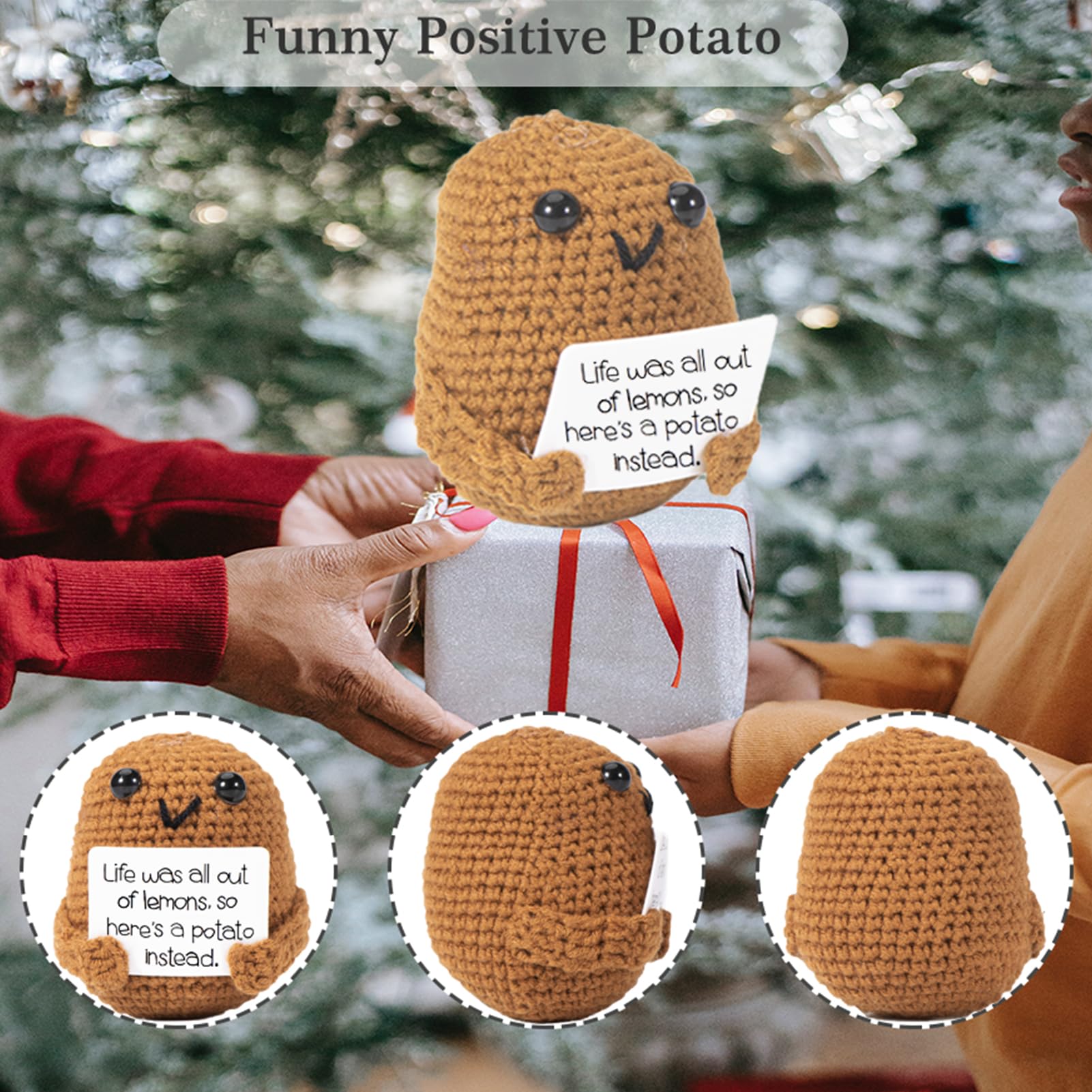 XBOCMY Pocket Hug Patate Positive, Creativo Lana di Patate Bambola, Regalo Mutacher, Buon Miglioramento