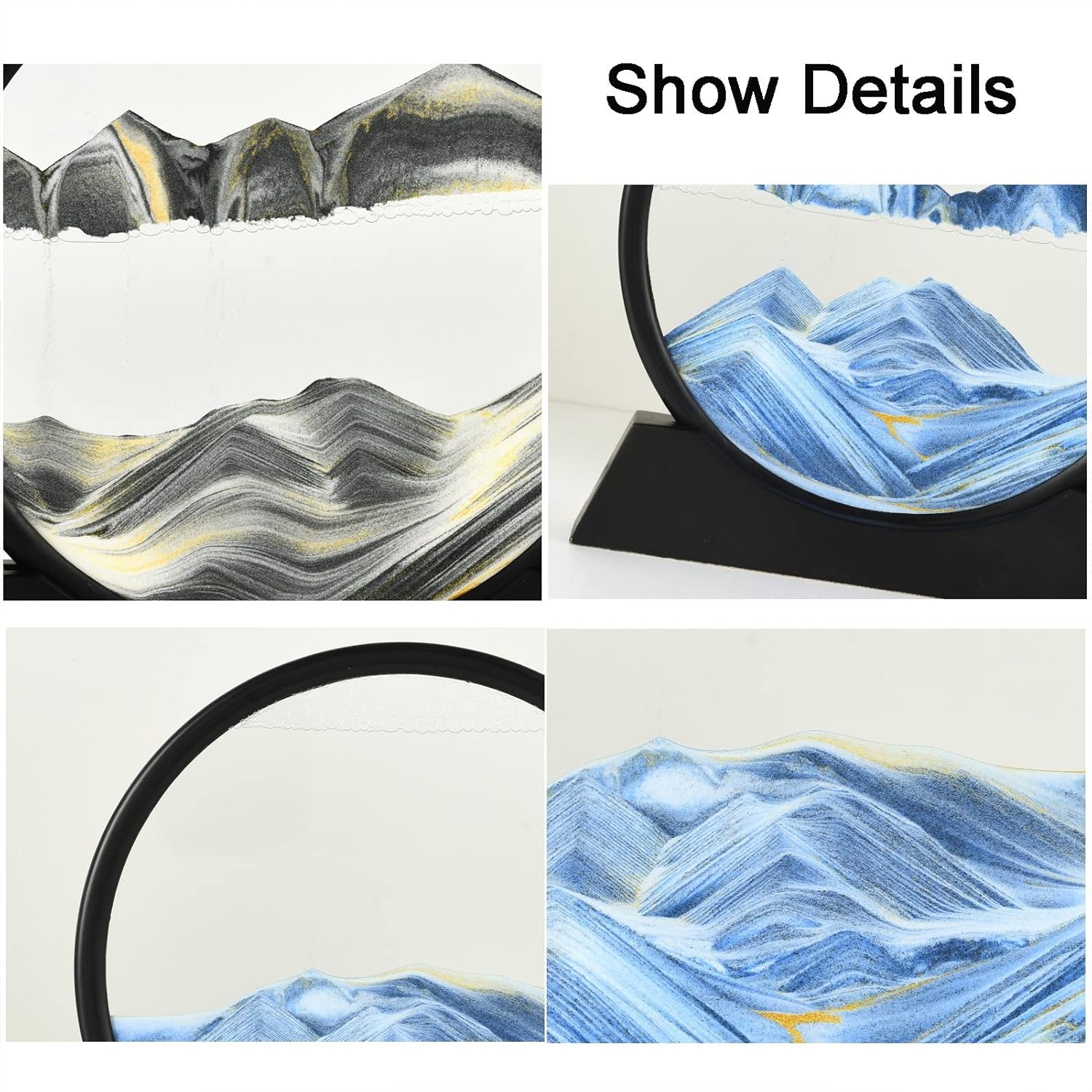 Moving Sand Art Picture Flowing Sand Painting,Sand Picture,3D Deep Sea Dynamic Sandscape,Tabletop Sand Picture for Bedroom Office Hotel Home Decor Party Gift (Color : B, Size : 7INCH)