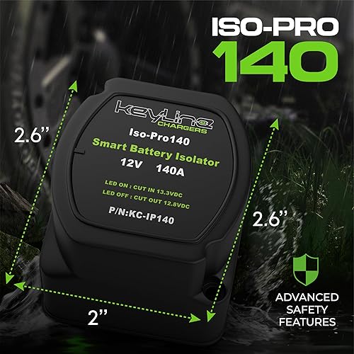Miniatura 7 de KeyLine Chargers Relé sensible al voltaje de batería dual de 12 V y 140 amperios VSR Pro kit de batería dual