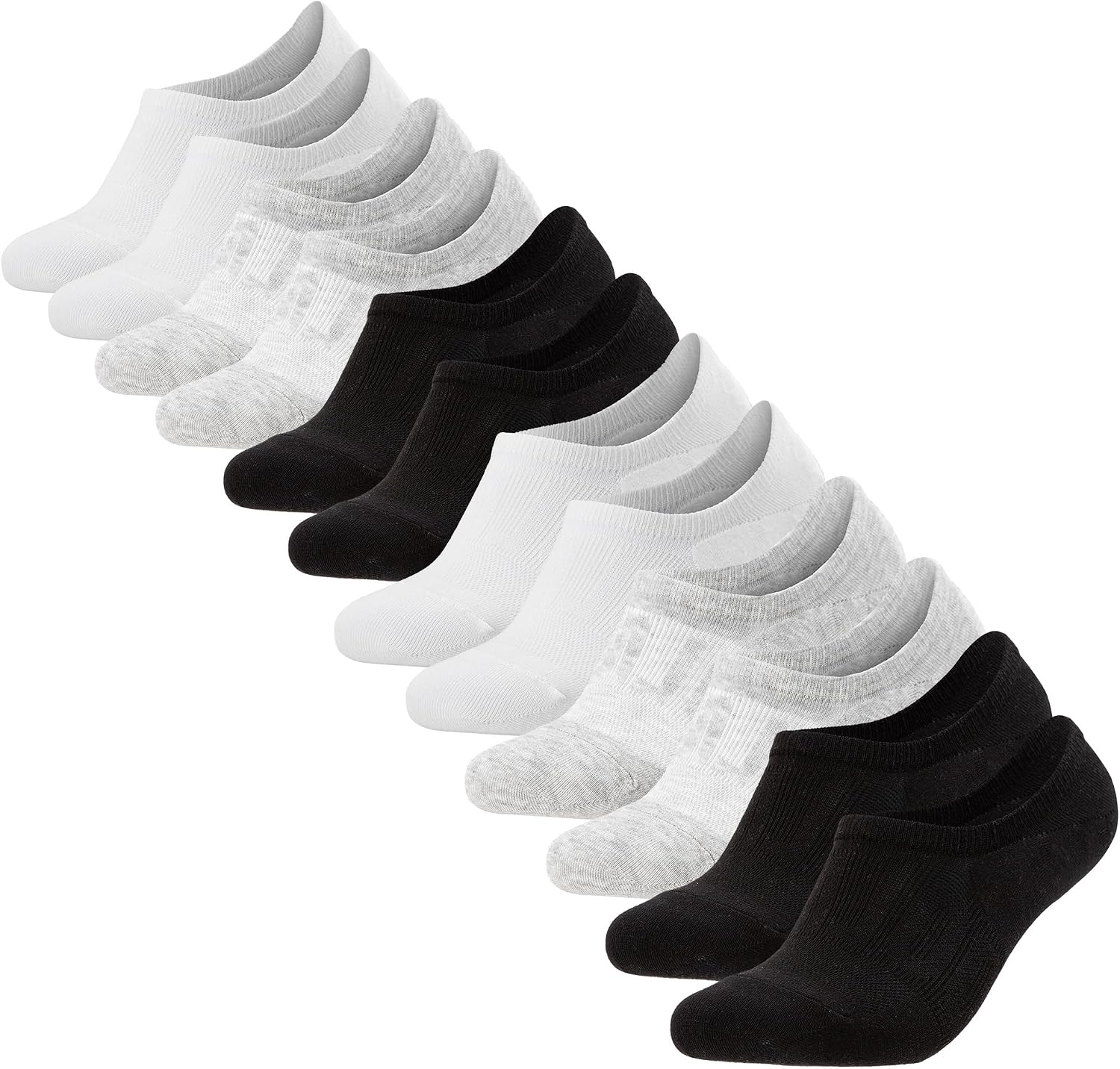 CoolMate GLOBAL No Show Women Socks, Gifts for Mom (US, Alpha, Small, Regular, Regular, 2 Black, 2 Grey, 2 White)