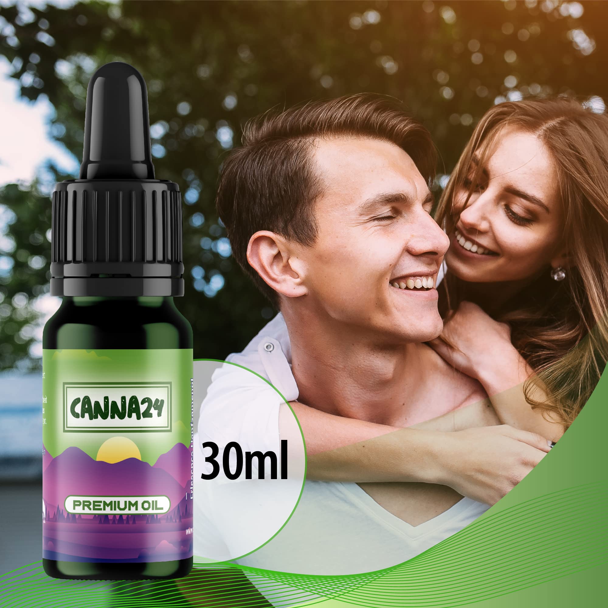 CANNA24 - Huile de graines de chanvre Vital n ° 40 avec 30 ml (750 gouttes) extra forte et à fortes doses, huile de graines de chanvre Vital, 100% naturel, gouttes de chanvre avec oméga 3-6-9