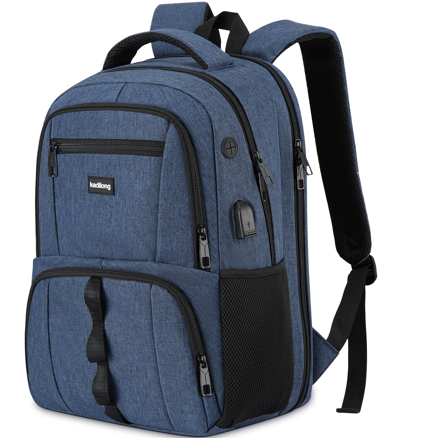 kadilong Zaino per computer portatile da 17,3 pollici da uomo, antifurto, robusto, per ragazzi, adolescenti, studenti, liceo, università, zaino per computer, caricatore USB Mochila