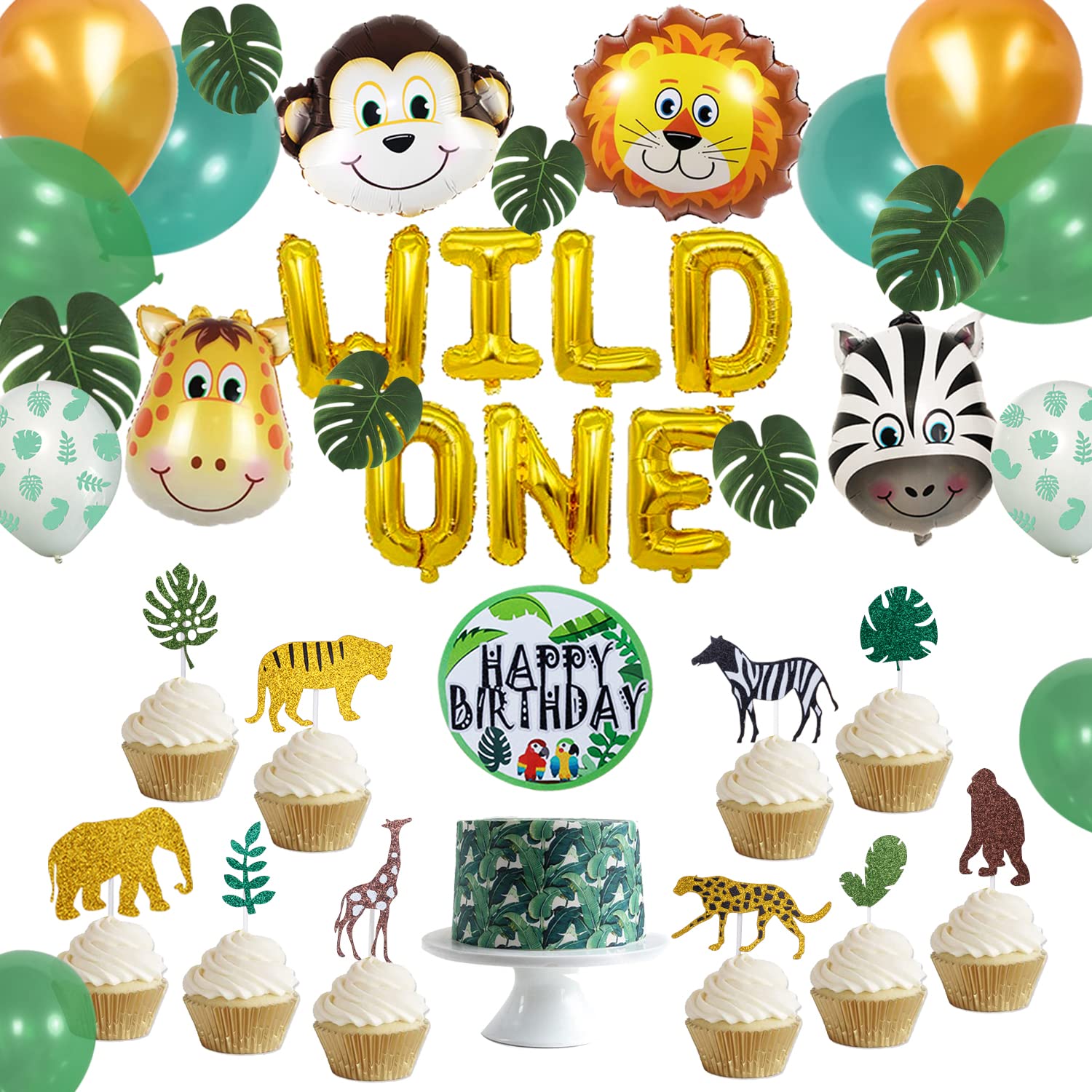 Buy READIGO Wild One Safari Jungle Birthday Party Decorations Supplies