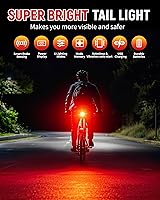 Vista 4 de Luz Trasera de Bicicleta DARKBEAM con Pantalla LED, Recargable USB-C, 6 Modos de Luz, Impermeable IP55, Luz Trasera de Bicicleta para Montar