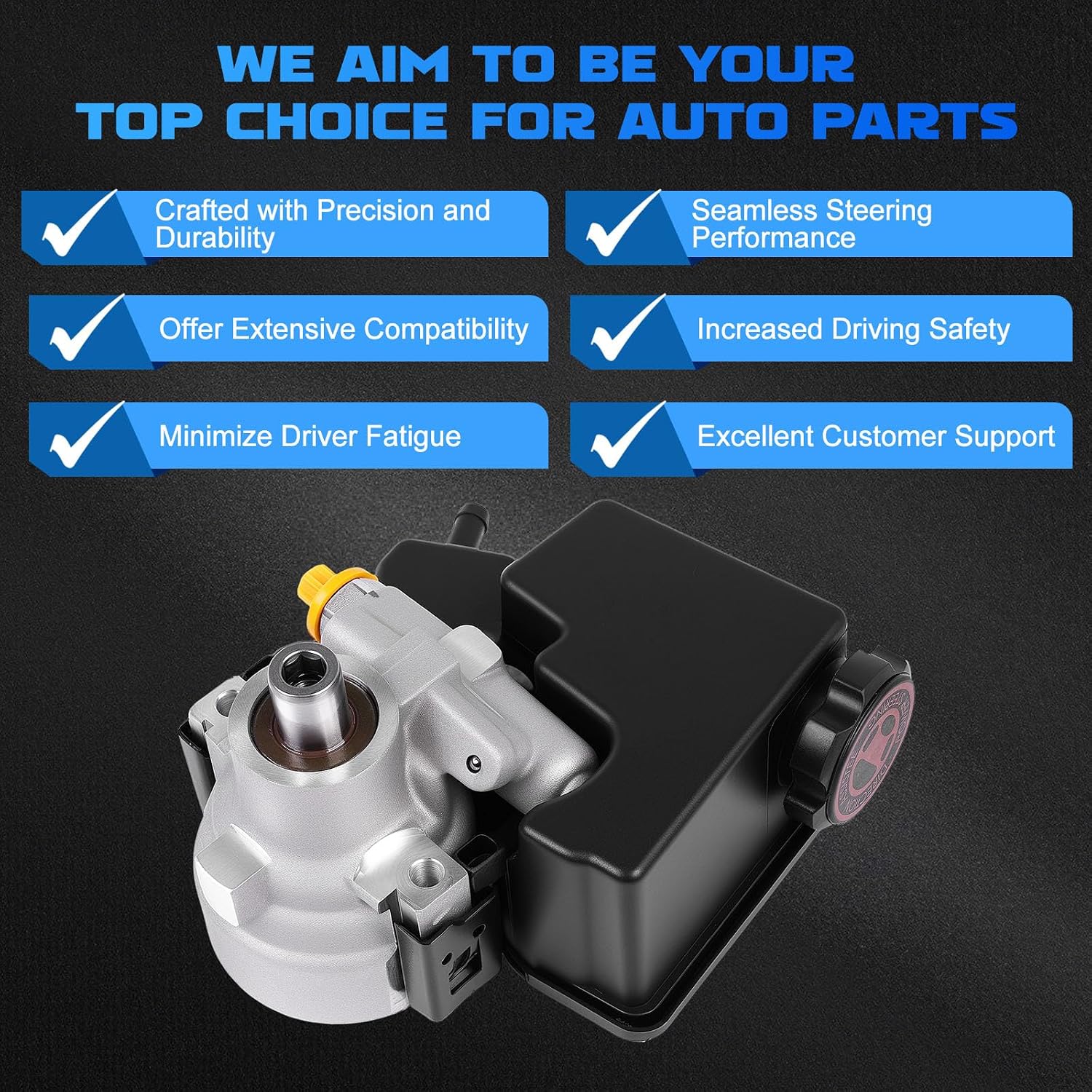 Power Steering Pump with Reservoir fit for 2005-2009 Allure LaCrosse 2004-2005 Impala Monte Carlo 2004-2008 Grand Prix 20-55982