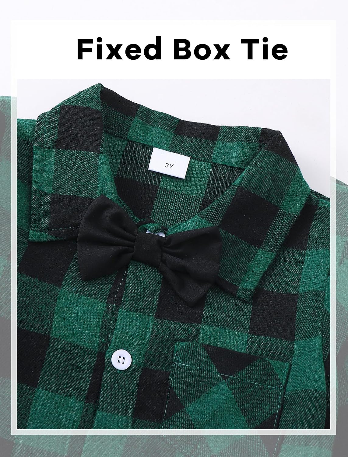 Jecson Boys Button Down Shirt Plaid Flannel Dress Shirt Long Sleeve 2-6Y