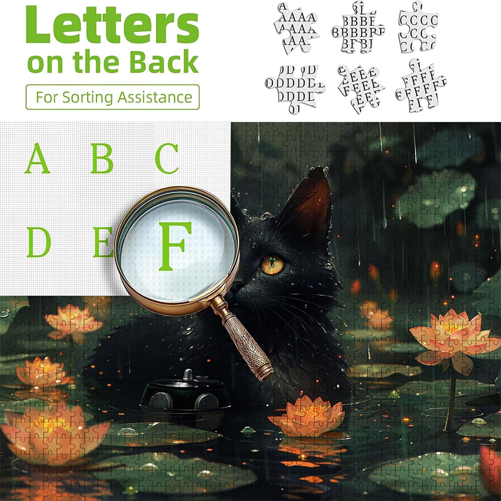 Chat Puzzle 2000 pièces Adultes, Puzzle Bois 99x70cm, Adultes Jeu éducatif Défi énigme avec Une Boîte d'emballage Exquise, Jeu Relaxant Détente Collection, Cadeau Fille, été Decoration, (Fleur) 7-4018