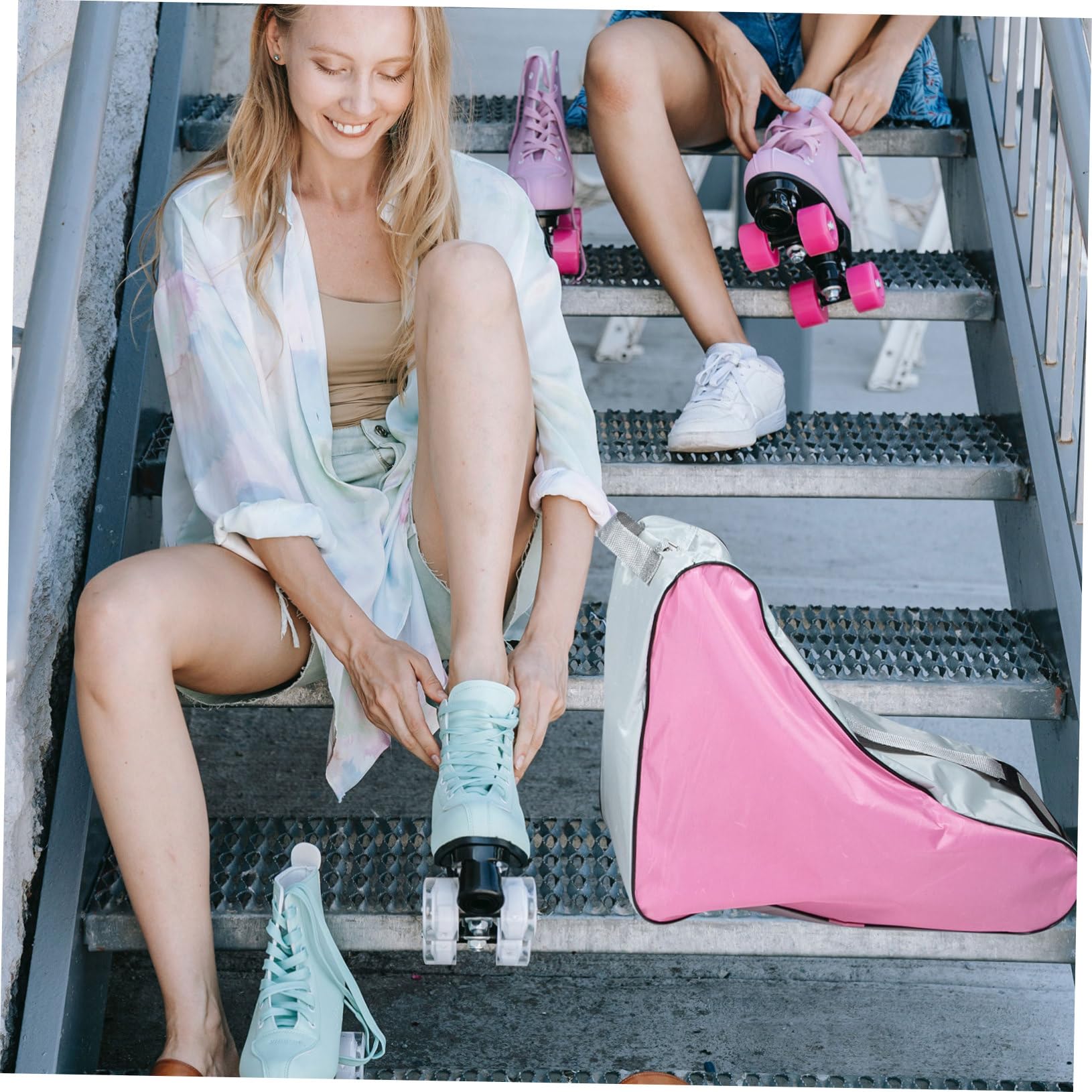 Borsa Porta Pattini Ghiaccio e Roller, 3 Pezzi, Poliestere | Uso Outdoor, Design Semplice e Pratico, Formato Portatile, per Scarpe da Pattinaggio