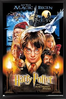 Trends International Harry Potter and the Sorcerer's Stone - One Sheet Wall Poster, 34L x 22.4W, Black Framed Version