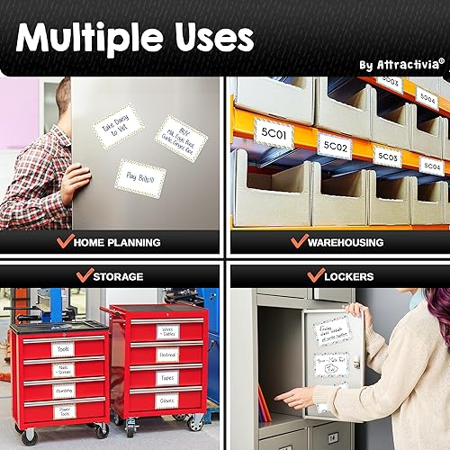 Miniatura 4 de Attractivia Tarjetas magnéticas grandes de 5.6 x 3.7 pulgadas con bordes de patrón, imanes de pizarra blanca de borrado en seco, paquete de 36,