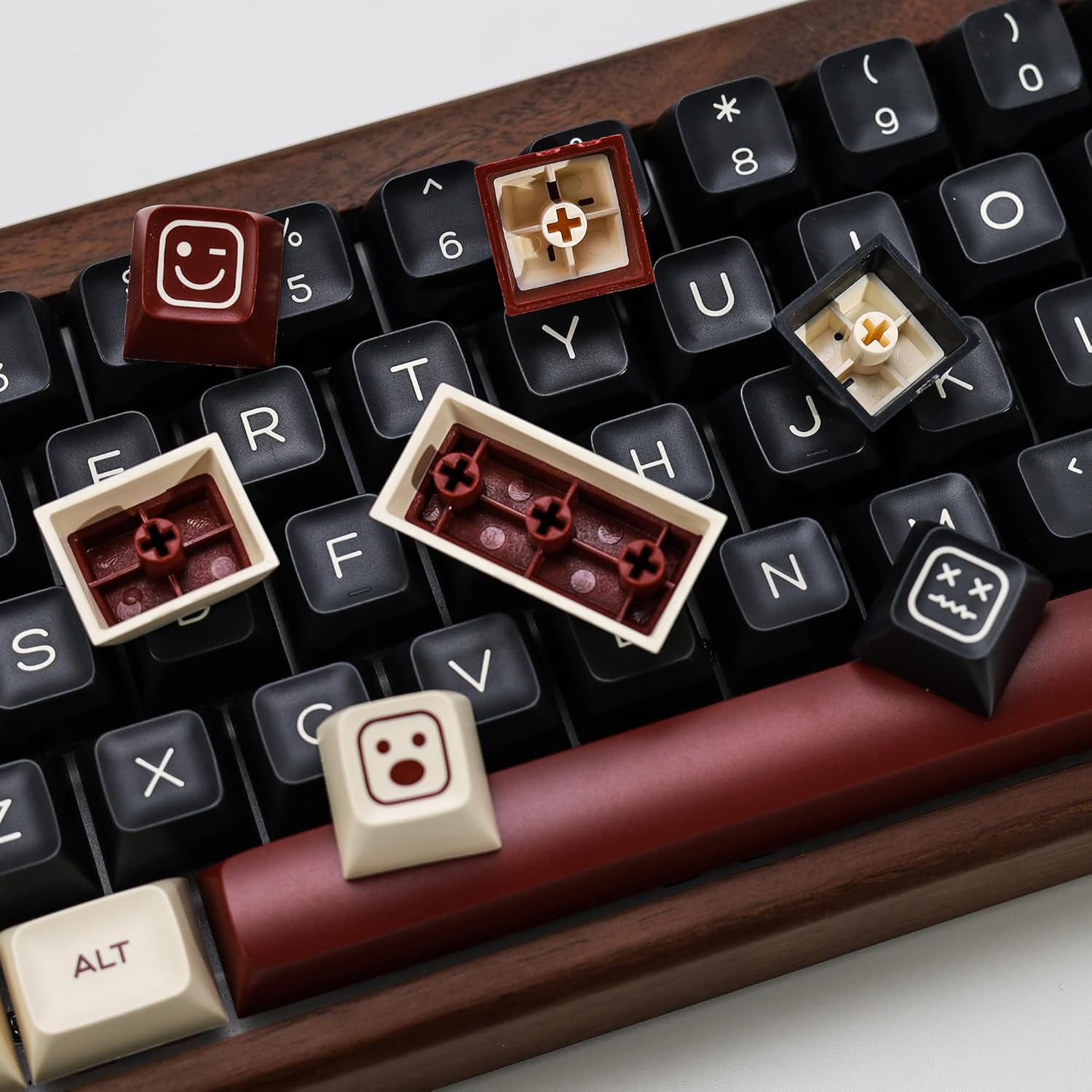 Similar to SA Profile Clone Rome PBT Double Shot Keycap Set,160 Keys Black and White Custom Key Caps Keycaps 60 Percent Retro Keycaps for 61/64/68/84/87/100/104/108 Mechanical Keyboard