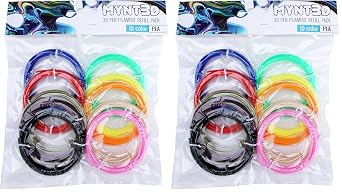 MYNT3D PLA 3D Pen Filament Refill Pack 10 Color, 3m Each Pack of 2
