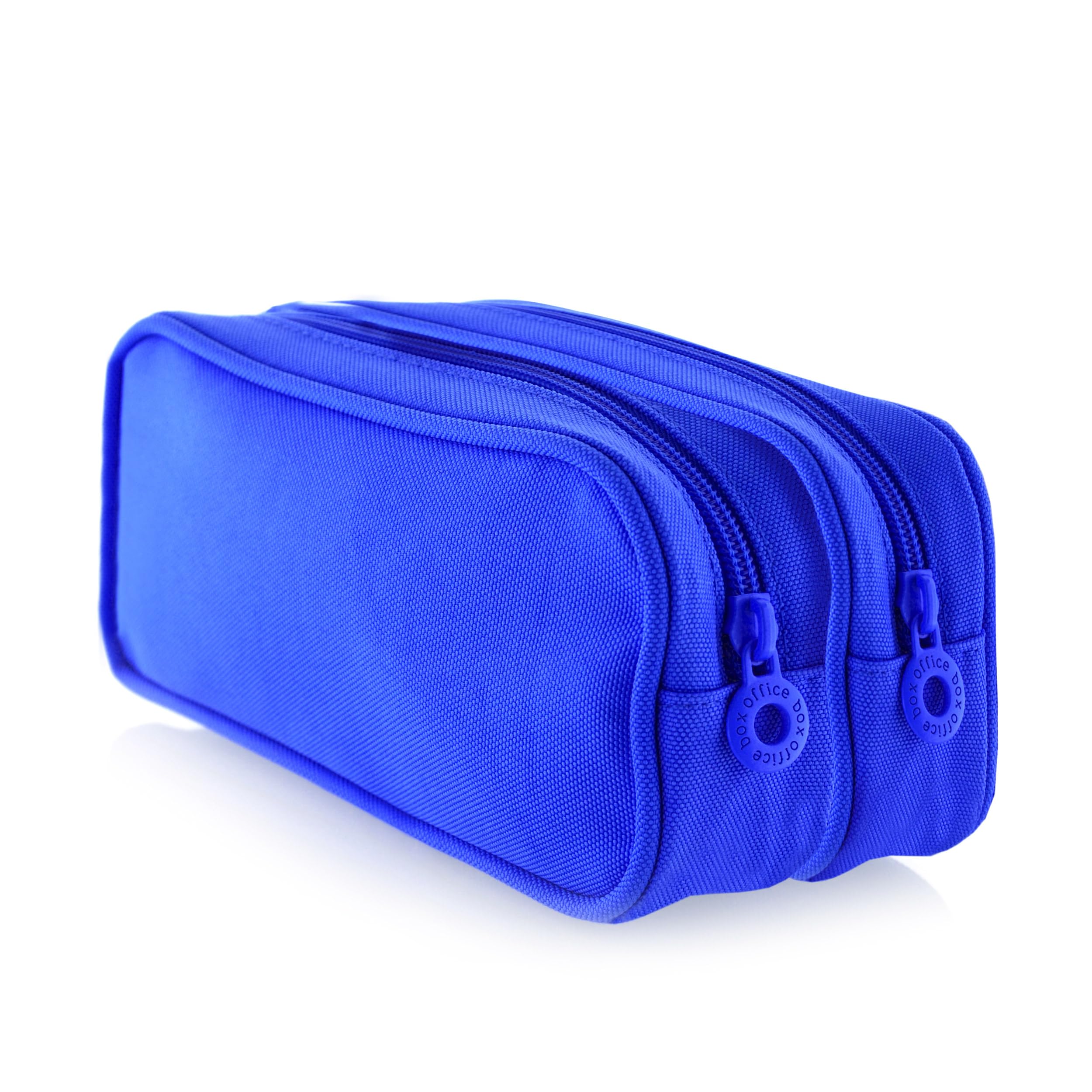 office box Estuche Portatodo Doble con 2 Apartados Grandes de Cierre de Cremallera Suave, Lavable y Muy Resistente - Ref.59811-AO - 10 Colores de Colorline by (Azul Oscuro)