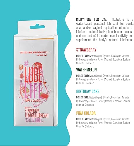 Miniatura 9 de #LubeLife - Lubricante de algodón a base de agua con sabor a caramelo, lubricante personal para hombres, mujeres y parejas, hecho sin azúcar