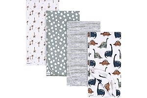 Gerber Unisex Baby Flannel Receiving Blankets: Dino Time