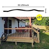 Vista 2 de Akenow Paquete de 51 balaustres de cubierta de 32.25 x 1, husillos de cubierta de metal con tornillos, balaustres de hierro para barandillas