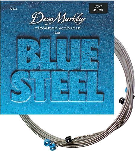 Dean Markley Cuerdas para bajo eléctrico 2670, acero azul, escala larga, calibre 40-95, extra ligero, procesado criogénicamente para una vida útil