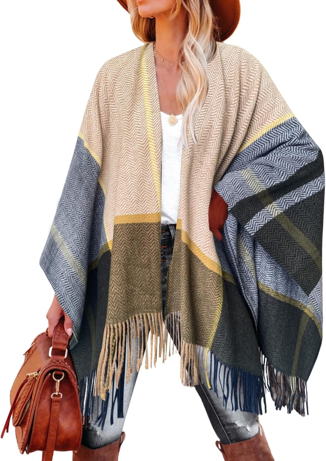 Breezy Lane Women's Shawl Wraps Warm Poncho Ruana Wrap Cardigan - Image 2