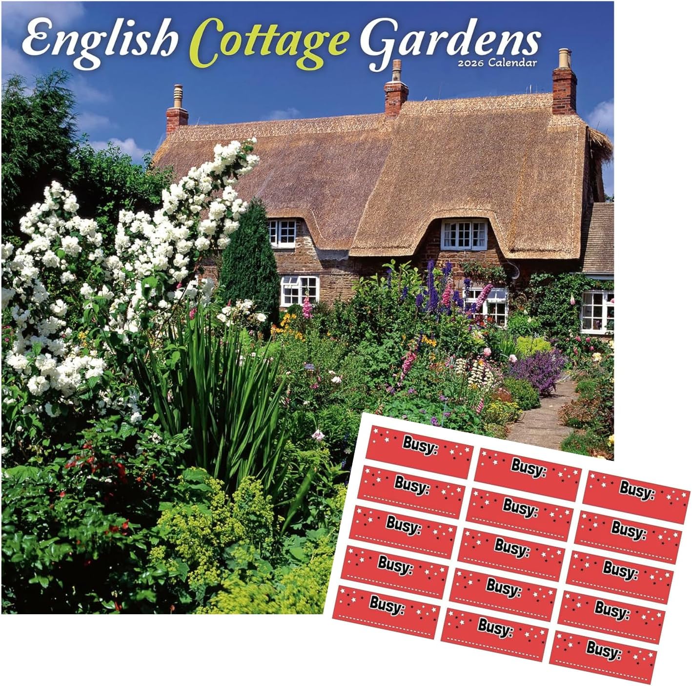 English Gardens Calendar 2026 | 16 months | with FREE Organisational Stickers