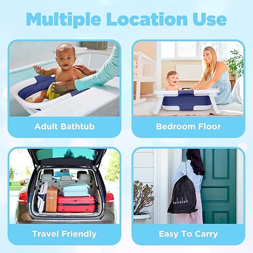 Miniatura 6 de Bañera plegable para bebé - Bañera + honda para bebé + honda para recién nacido - Bañera para bebé recién nacido hasta niños pequeños de 0 a 24