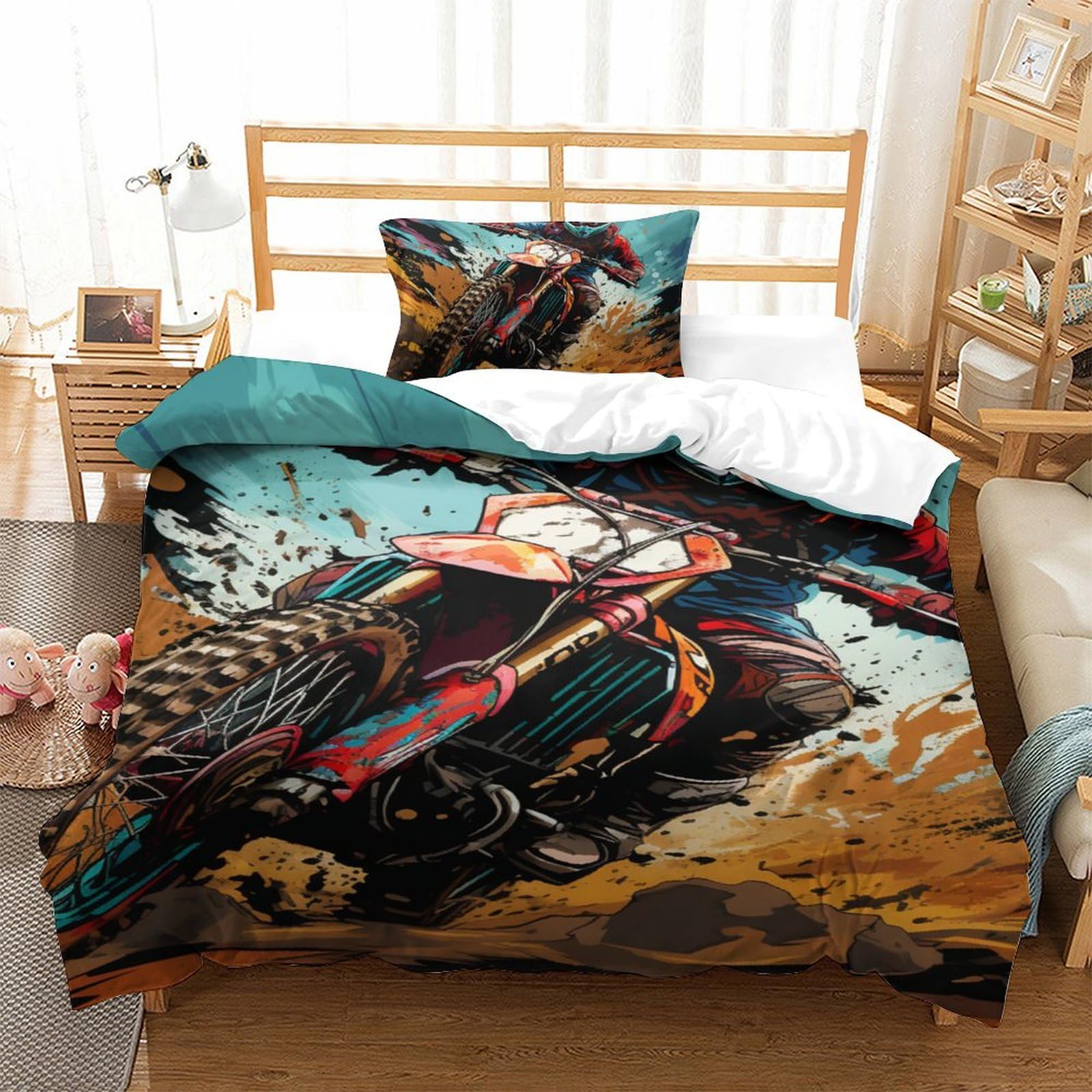 Parure de lit moto tout-terrain pour relooker une chambre d'ado fan de cross